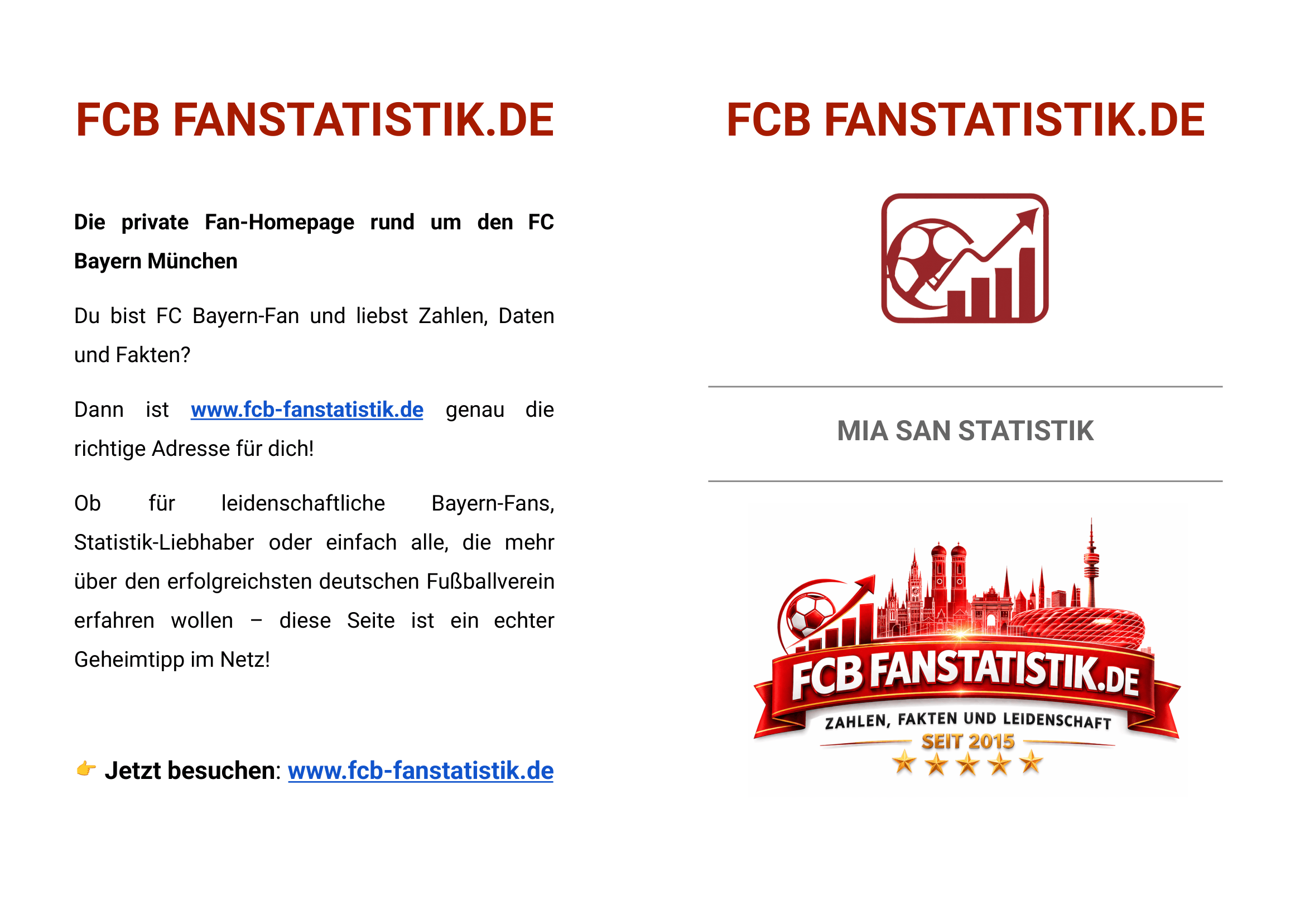 FCB Fanstatistik Flyer außen