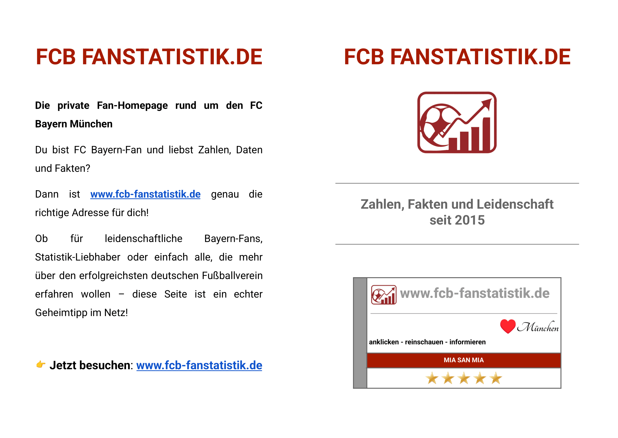 FCB Fanstatistik Flyer Aussen